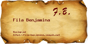 Fila Benjamina névjegykártya
